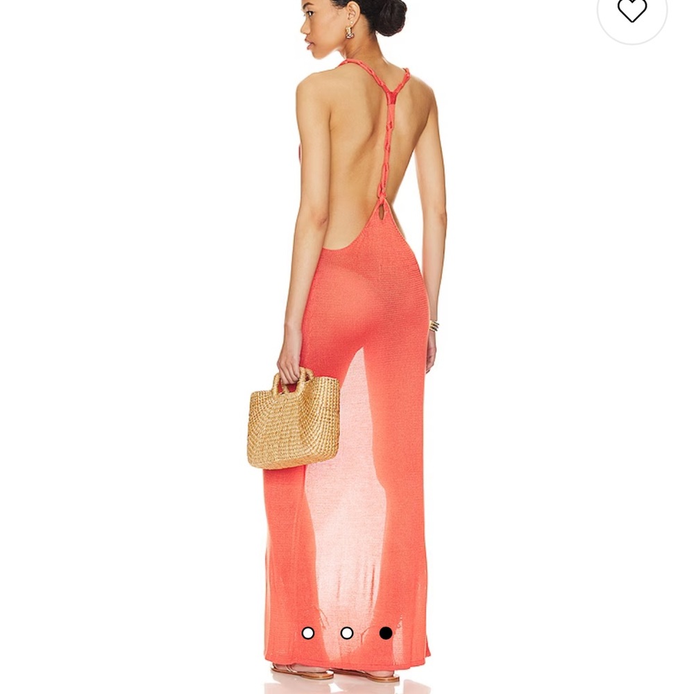 Chic Sleeveless Coral Maxi Dress - Picture 2 of 5